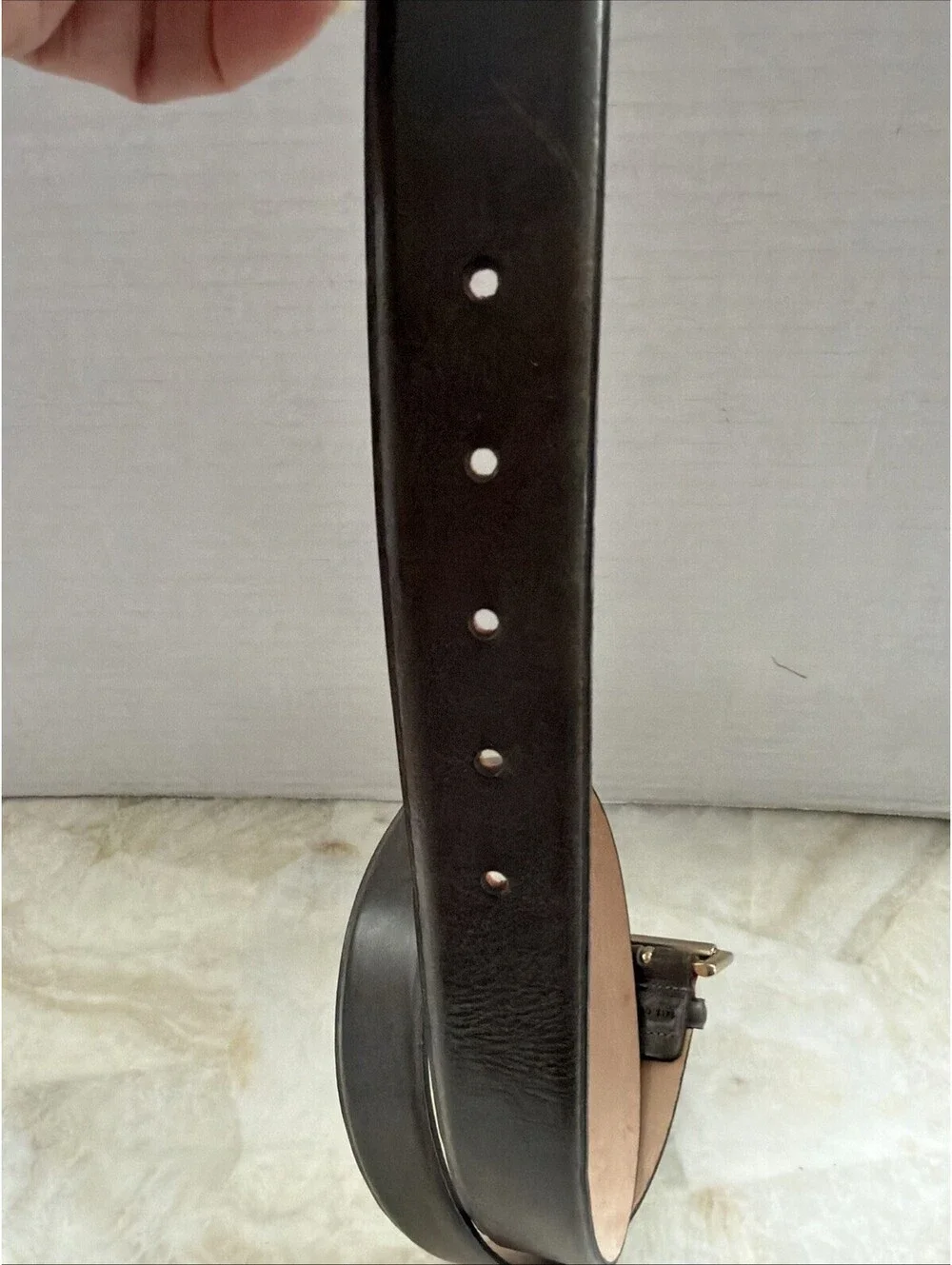 Max Mara Pegaso Sage Gray Green Leather Belt Size Small 34.5